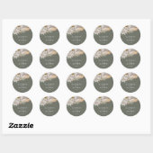 Elegant Dark Sage Pampas Grass Wedding Ronde Sticker (Vel)