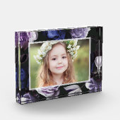 Elegant Dark Violet Floral Fotoblokken (Links)