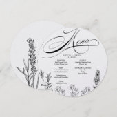 Elegant Dark Wildflower-menukaart Feestdagenkaart (Voorkant / Achterkant)