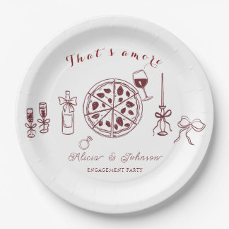 Elegant, dat is amore verlovingsfeest papieren bordje