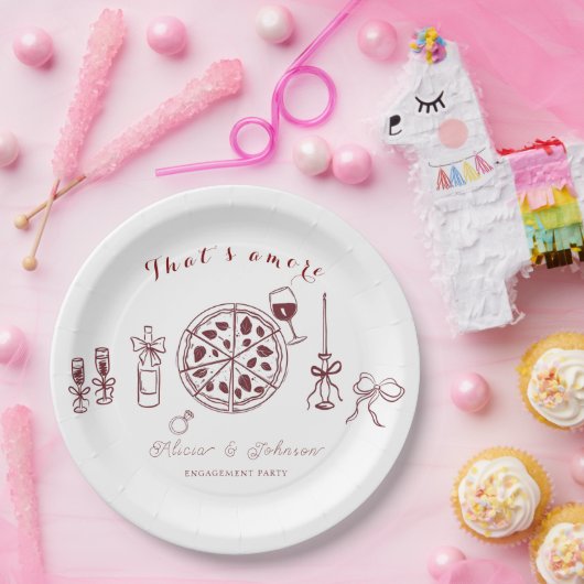 Elegant dat is amore verlovingsfeestje papieren bordje (Feest)