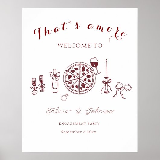 Elegant dat is een meer verlovingsfeest welkomstbo poster (Voorkant)