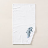 Élégant Dauphin moderne mignon et Script sur blanc (Serviette à main)