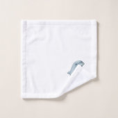 Élégant Dauphin moderne mignon et Script sur blanc (Gant de toilette)