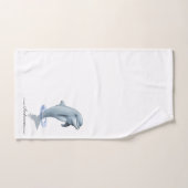 Élégant Dauphin moderne mignon et Script sur blanc (Serviette à main)