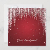 Elegant Dazzle Christmas Holiday Party Rood Kaart (Achterkant)