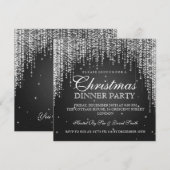 Elegant Dazzle Kerstfeestdag - Black Kaart (Voorkant / Achterkant)