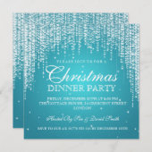 Elegant Dazzle Kerstfeestdag Turquoise Kaart (Voorkant / Achterkant)
