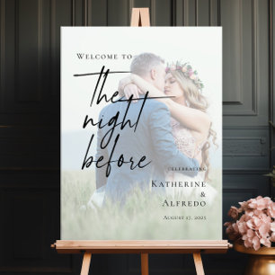 Elegant De avond voor repetitie foto welkom Poster