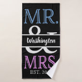 Elegant de heer en mevrouw Personalized Bath Towel Badhanddoek (Badhanddoek)