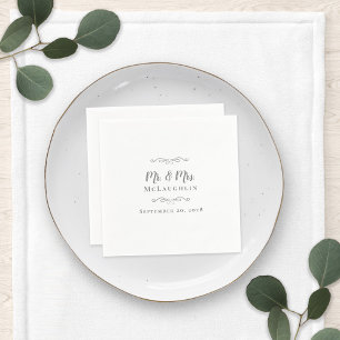 Elegant de heer & Mrs Chic Modern Wedding Trendy G Servet