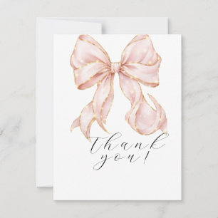 Elegant, de knoop bridal shower roze strik bedankkaart