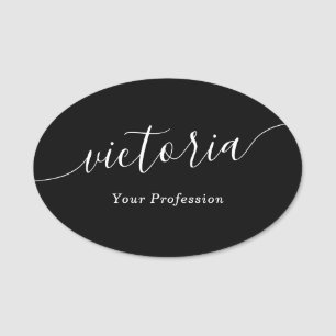 Elegant de titel van de manuscriptnaam logo zwart naamplaatje