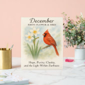 Elegant December Scripture Christian Cardinal  Acryl Bord (Huwelijk)