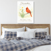 Elegant December Scripture Christian Cardinal  Canvas Afdruk (Insitu (Slaapkamer))
