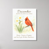 Elegant December Scripture Christian Cardinal  Canvas Afdruk (Voorkant)
