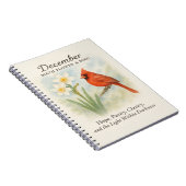 Elegant December Scripture Christian Cardinal  Notitieboek (Rechterzijde)