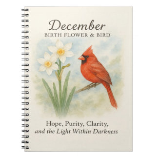 Elegant December Scripture Christian Cardinal  Notitieboek