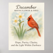 Elegant December Scripture Christian Cardinal  Poster (Voorkant)
