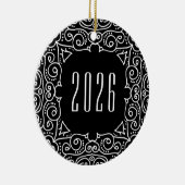 Elegant deco Double Sided Photo Keramisch Ornament (Rechts)