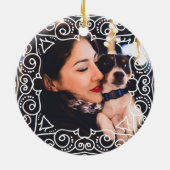 Elegant deco Double Sided Photo Keramisch Ornament (Achterkant)