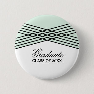 Elegant Deco Green Afstuderen Button