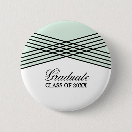Elegant Deco Green Afstuderen Button (Voorkant)