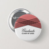 Elegant Deco Red Afstuderen Button (Voorkant /achterkant)