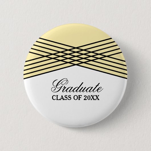 Elegant Deco Yellow Afstuderen Button (Voorkant)