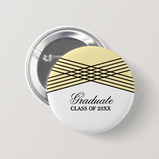 Elegant Deco Yellow Afstuderen Button (Voorkant /achterkant)