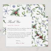 Élégant décor de Noël Carte de remerciements d'hiv (Devant / Derrière)