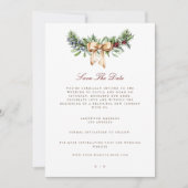 Élégant Décor de Noël Enregistrer La Carte Mariage (Devant)