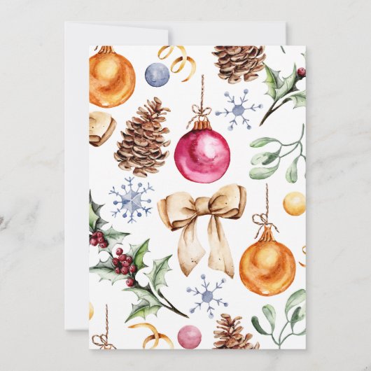 Elégant décor de Noël Invitation Fiançailles (Dos)