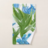 Élégant décor floral bleu accrocheur (Serviette à main)