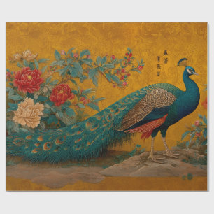 Elegant decoratief cadeauverpakkings papier pauw