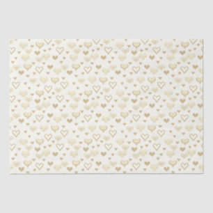 Elegant decoratief geel hartenpatroon tissuepapier