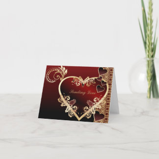 Elegant decoratief hart bedankkaart