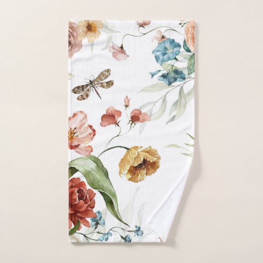 Elegant decorative floral patterned towel set  (Serviette à main)