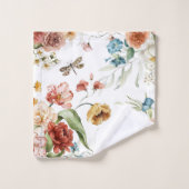 Elegant decorative floral patterned towel set  (Gant de toilette)
