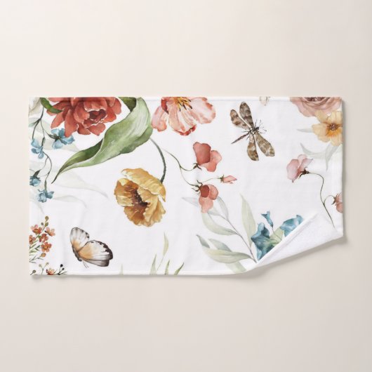 Elegant decorative floral patterned towel set  (Serviette à main)