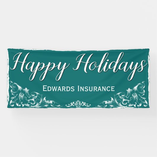 Elegant decorative White Border Holiday Banner (Horizontaal)