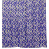 Elegant Deep Blue Beige Abstract Douchegordijn (Voorkant)