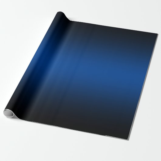 Elegant Deep Blue en Black Ombre Cadeaupapier (Uitgerold)