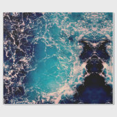 Elegant Deep Blue Ocean Waves Achtergrond Cadeaupapier (Vlak)