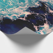 Elegant Deep Blue Ocean Waves Achtergrond Cadeaupapier (Hoek)