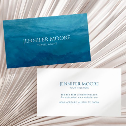 Elegant Deep Blue Ocean Zee Beach Visitekaartje