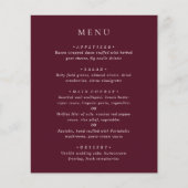 Elegant Deep Burgundy Classic Wedding Menu (Devant)