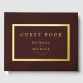 Elegant deep burgundy gold foil typography wedding (Recto)