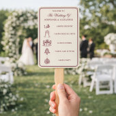 Elegant Deep Burgundy & Ivory Wedding Program  Handwaaier