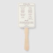 Elegant Deep Burgundy & Ivory Wedding Program  Handwaaier (Achterkant)